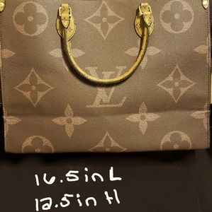 Genuine Leather Onthego Monogram Reverse Tote